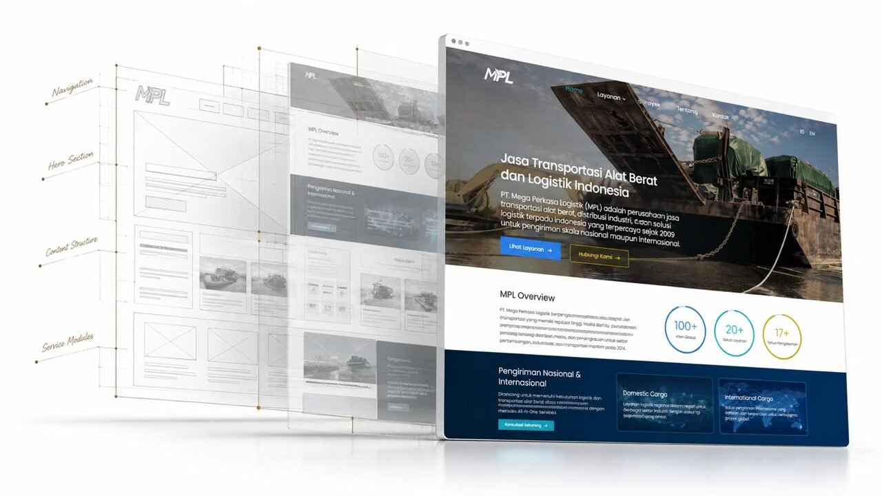 mpl-website-development MPL website development from wireframe structure to the finished website interface.