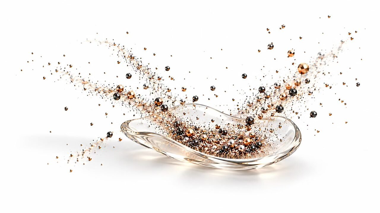 new-things Particles expanding outward from a transparent glass vessel